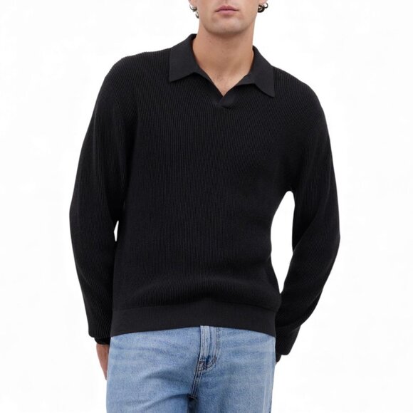 Madewell Johnny-Collar Sweater Polo Shirt in Merino Wool Size Large - Picture 1 of 12